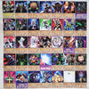 A grid of Yu-Gi-Oh! anime style cards featuring classic monsters and Egyptian gods with various stats.