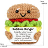Handmade Crochet Hamburger and Donut Desk Decor with Positive Message Card