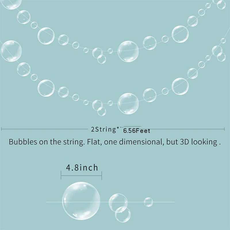 A string of clear bubbles is shown, with a measurement indicating 2 string is 6.56 feet long.
