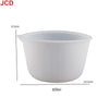 A white flexible silicone measuring cup with a capacity of 600ml and a height of 8.5cm.