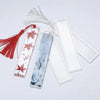 Flexible silicone molds for resin bookmarks featuring maple leaf designs in red and blue tones