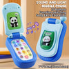 A blue educational talking puzzle phone for toddlers with 15 buttons and a panda design.