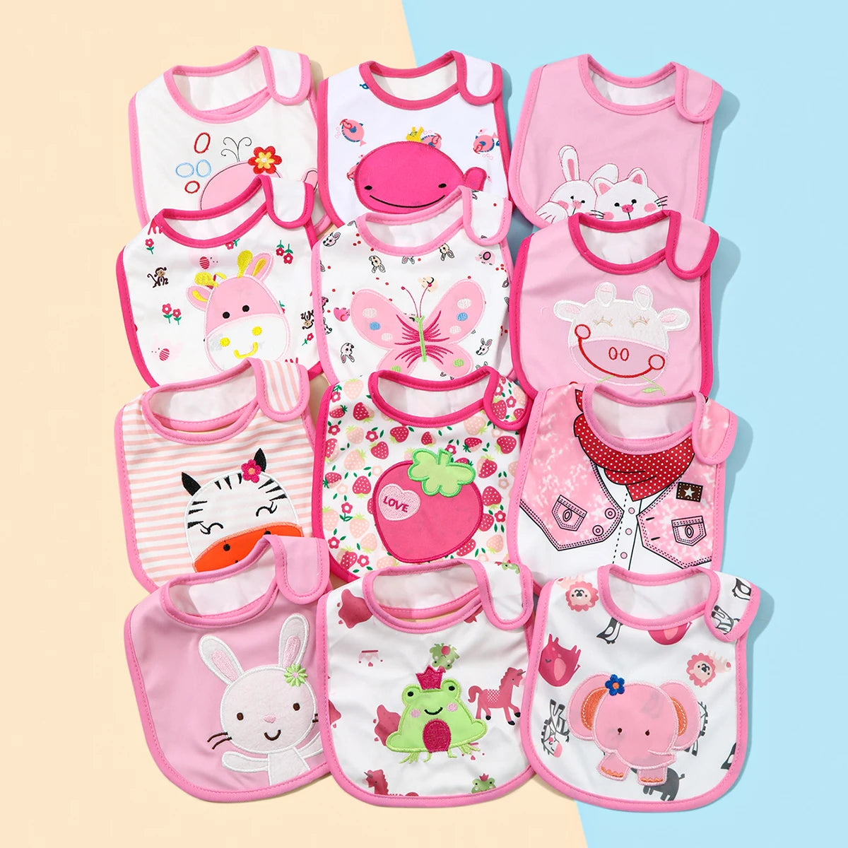 Waterproof Baby Feeding Bibs and Burp Cloths Set (5-Piece)