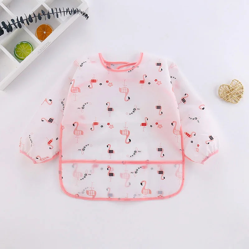 Waterproof Long Sleeve Baby Bib with Full Sleeve Protection
