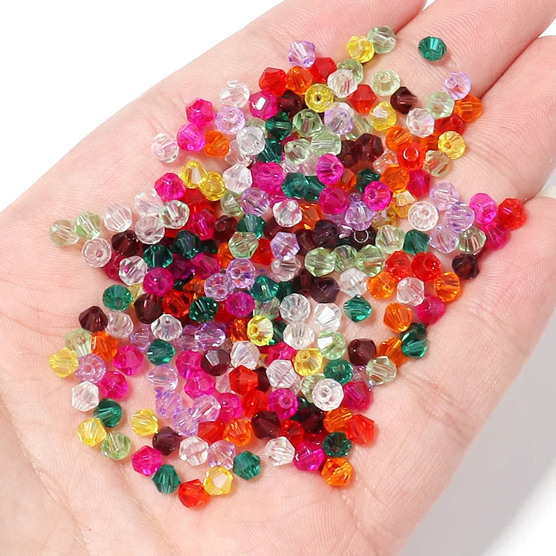 Faceted Glass Crystal Rondelle Bead Kit for Jewelry Making