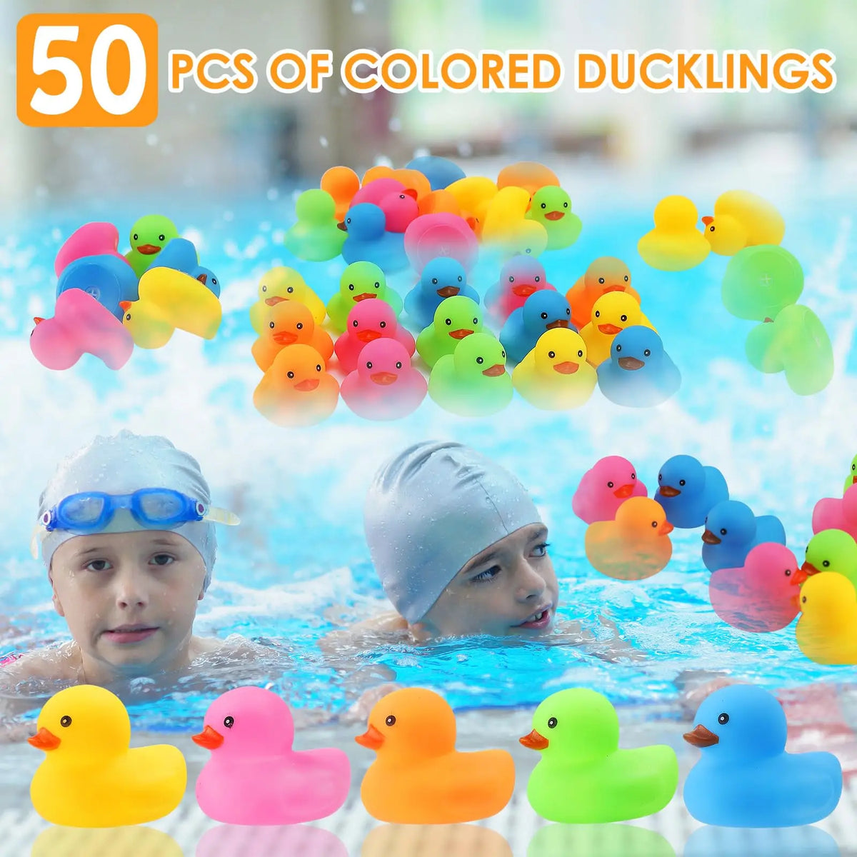 Multicolor Mini Rubber Ducks – Fun Bath Toys & Party Favors