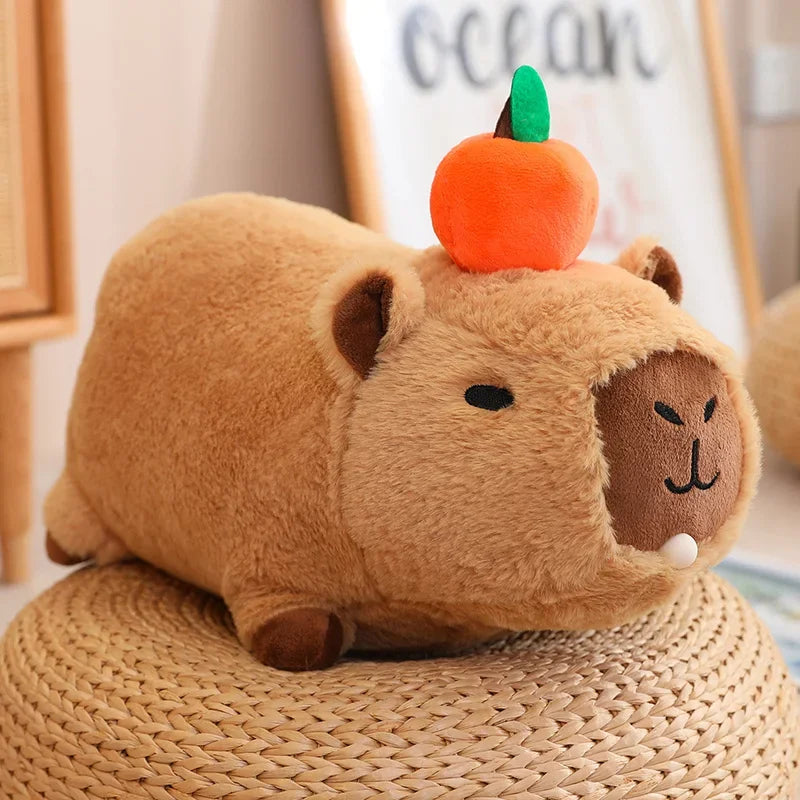 Adorable Capybara Plush Toy with Cute Turtle Backpack