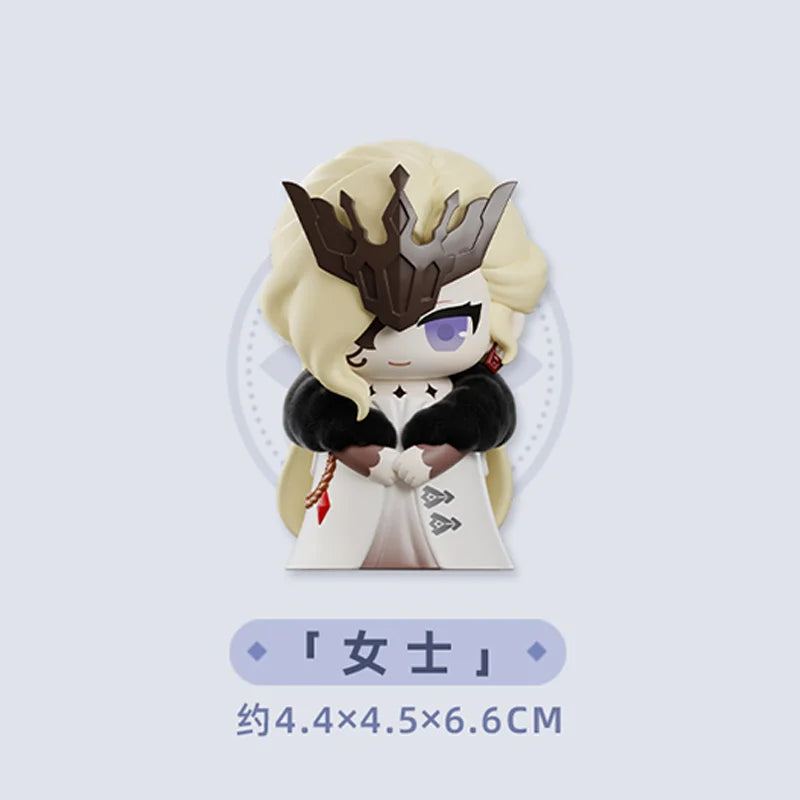 Chibi figurine of a Fatui Harbinger with brown horns and purple eyes