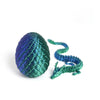 Articulated Dragon Figurine with Egg Display