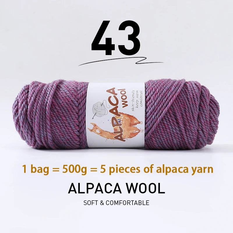 Luxurious Alpaca Wool Blend Yarn — 500g Thick Knitting Yarn