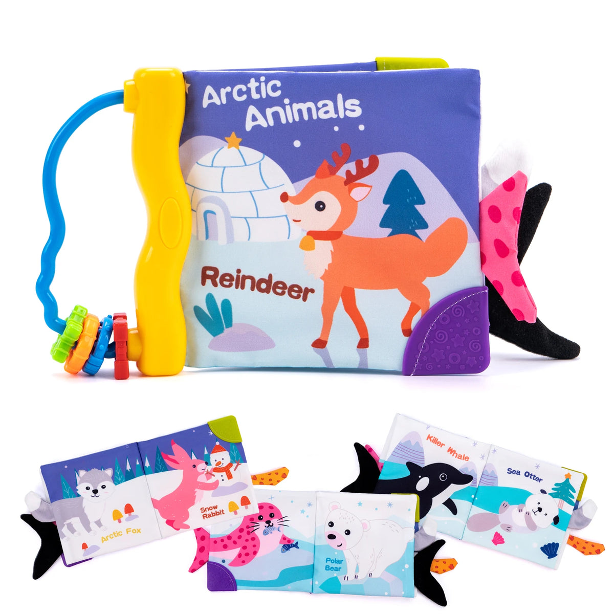 Soft Baby Cloth Book with 3D Animal Tails