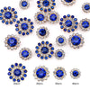 Assortment of blue and clear crystal glass sunflower claw rhinestones for sewing