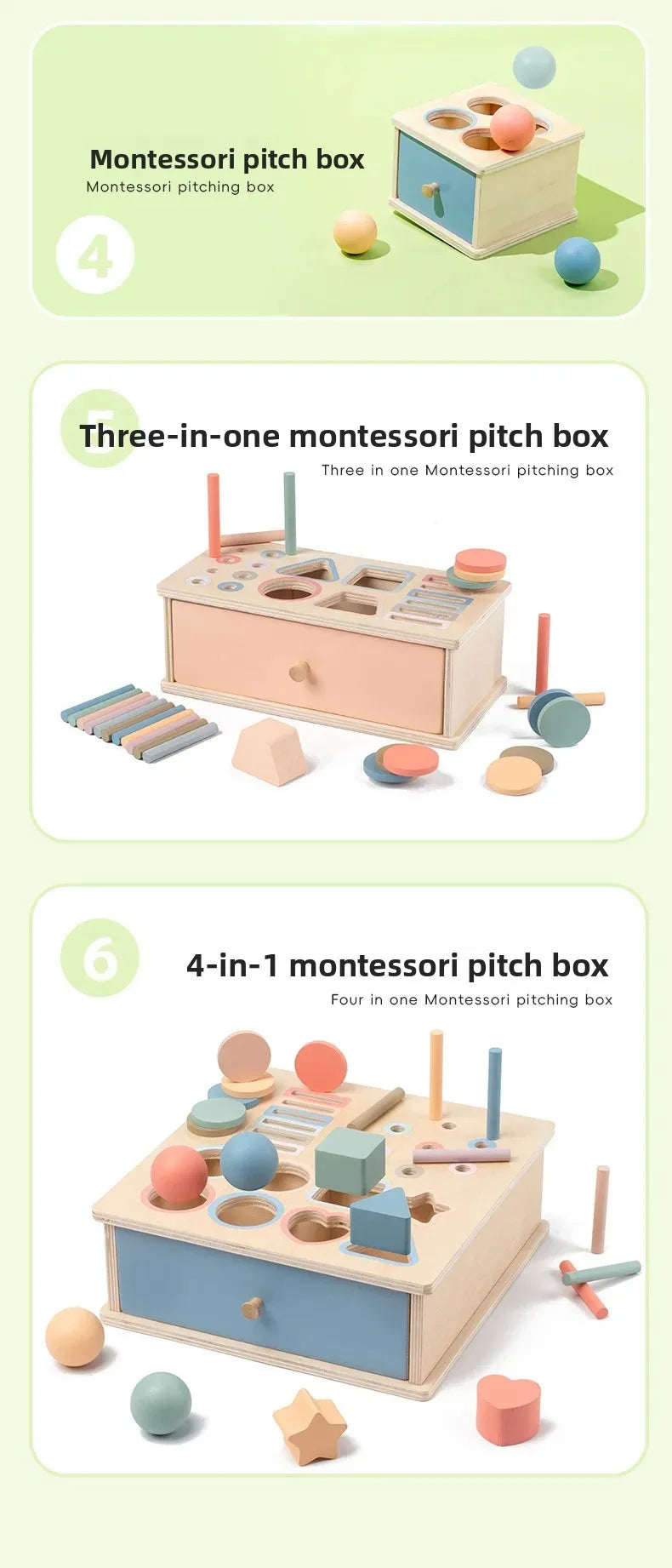 Wooden Color Shape Sorter with Drawer Box – Montessori Learning Toy