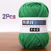 Two skeins of green soft chunky t-shirt yarn for crochet and knitting