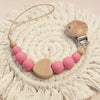 Wooden Baby Pacifier Clip with Crochet Charms