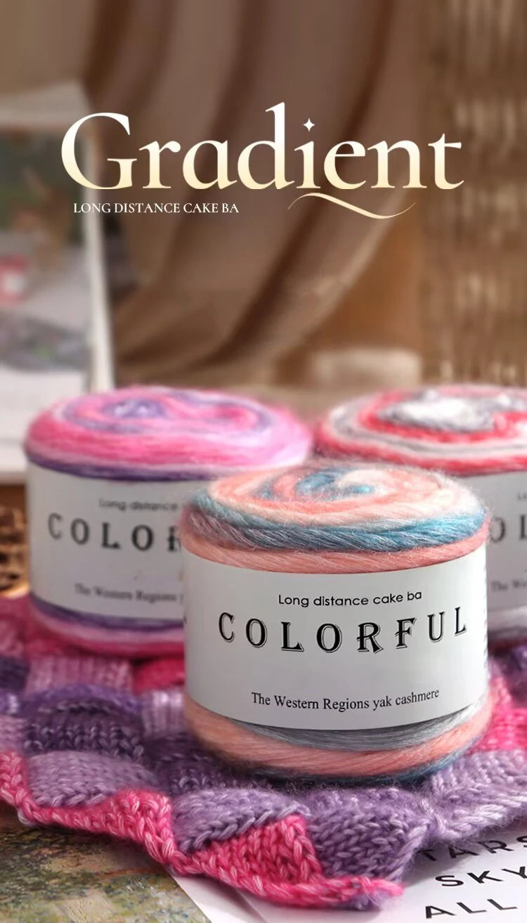Gradient Cake Yarn – 200g Soft Wool Blend for Knitting & Crochet