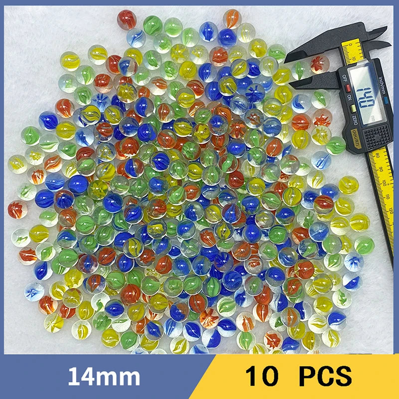 Colorful Glass Marbles Set of 10 for Games, Crafts, and Decor