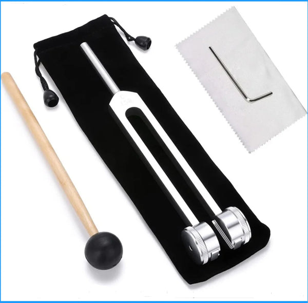 A set of tuning forks used for bio-acoustic tuning, stress relief, and chakra balancing.