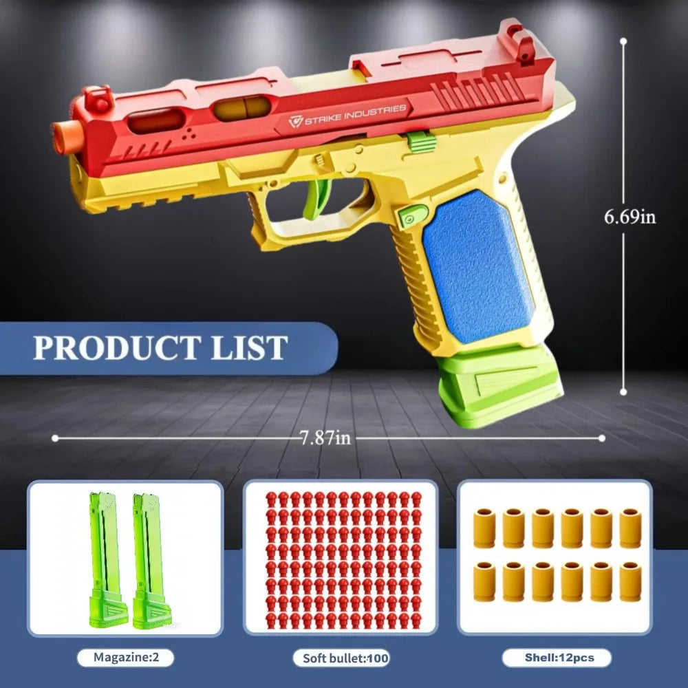 Realistic Building Block Toy Pistol with Shell-Ejecting Action