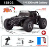 Black 1/1300mAh RC Car monster truck with LED lights and accessories
