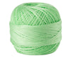 A ball of bright lime green 100% cotton crochet thread for tatting and embroidery.
