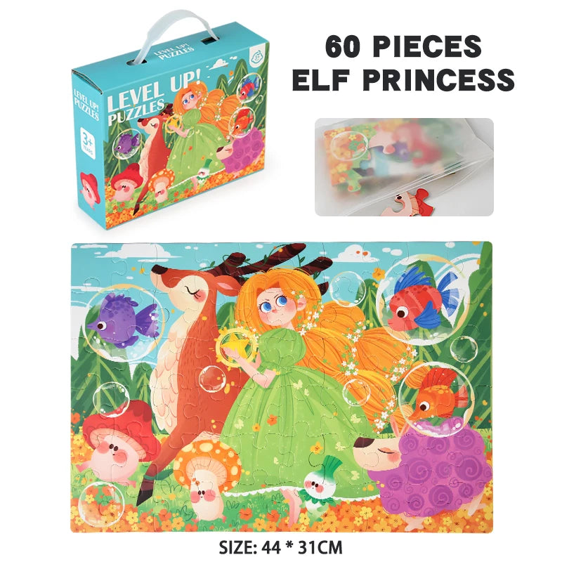 Montessori Wooden Cartoon Puzzle Set for Kids