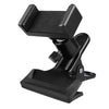 Black guitar headstock phone clip with 360 degree rotation mechanism