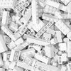 A pile of white building blocks used for creative DIY projects.