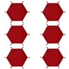 A red foldable PU leather hexagonal dice tray for tabletop games and desk organization.