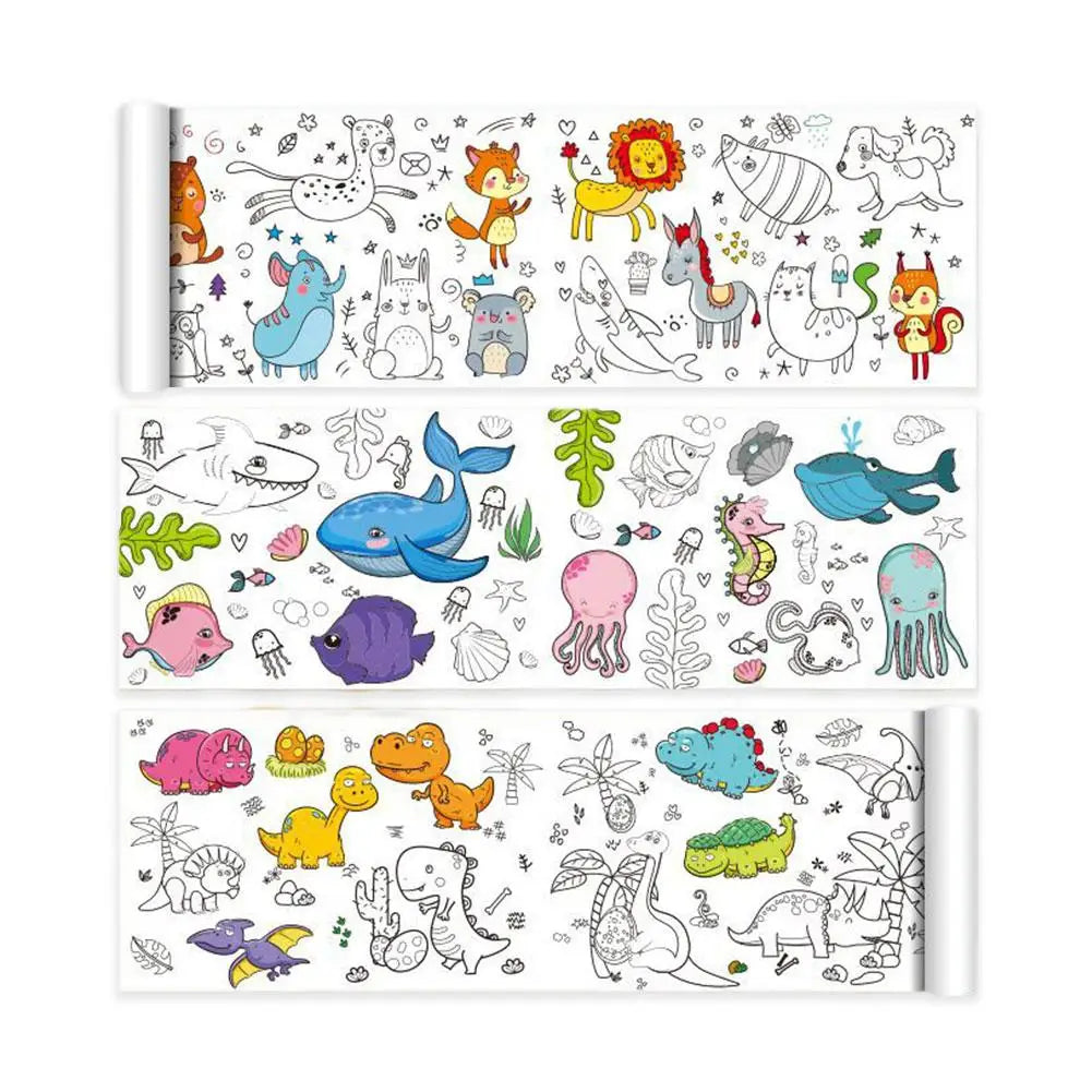 Kids' Creative Drawing Scroll with Fun Themes
