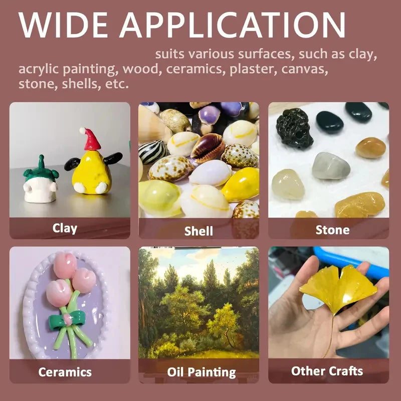 A variety of crafts including clay, shell, stone, ceramics, oil painting, and other crafts are displayed.