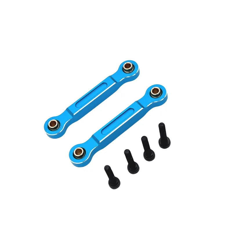 Aluminum front steering link for Hyper GO MJX 1/14 RC crawler with mounting hardware.