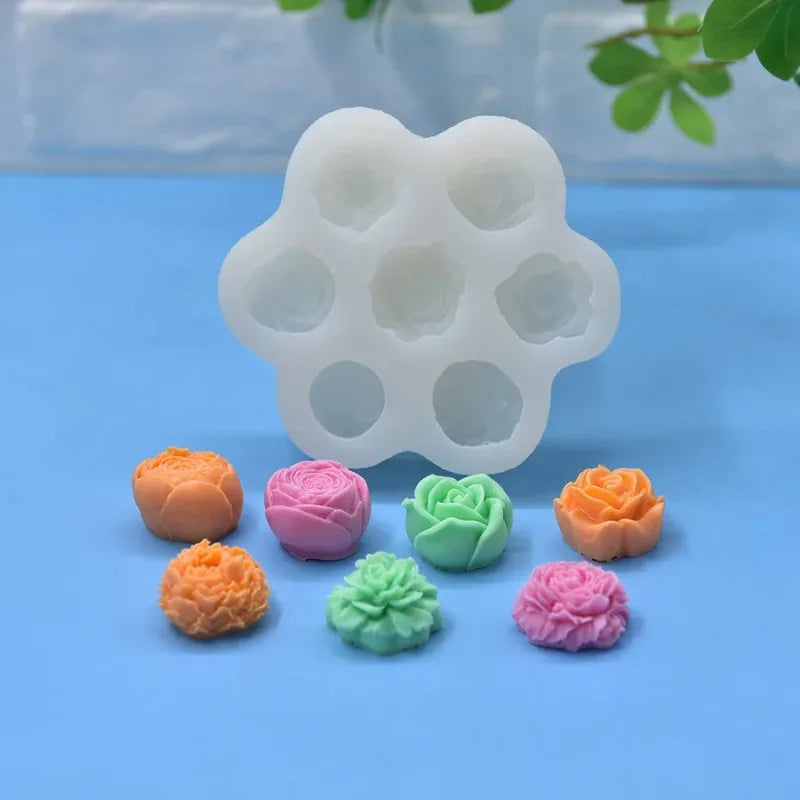 3D Succulent Flower Silicone Mold Set for Baking & Crafts