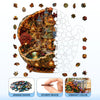 A jigsaw puzzle depicting a wooden forest deer scene with vibrant colors and textures.