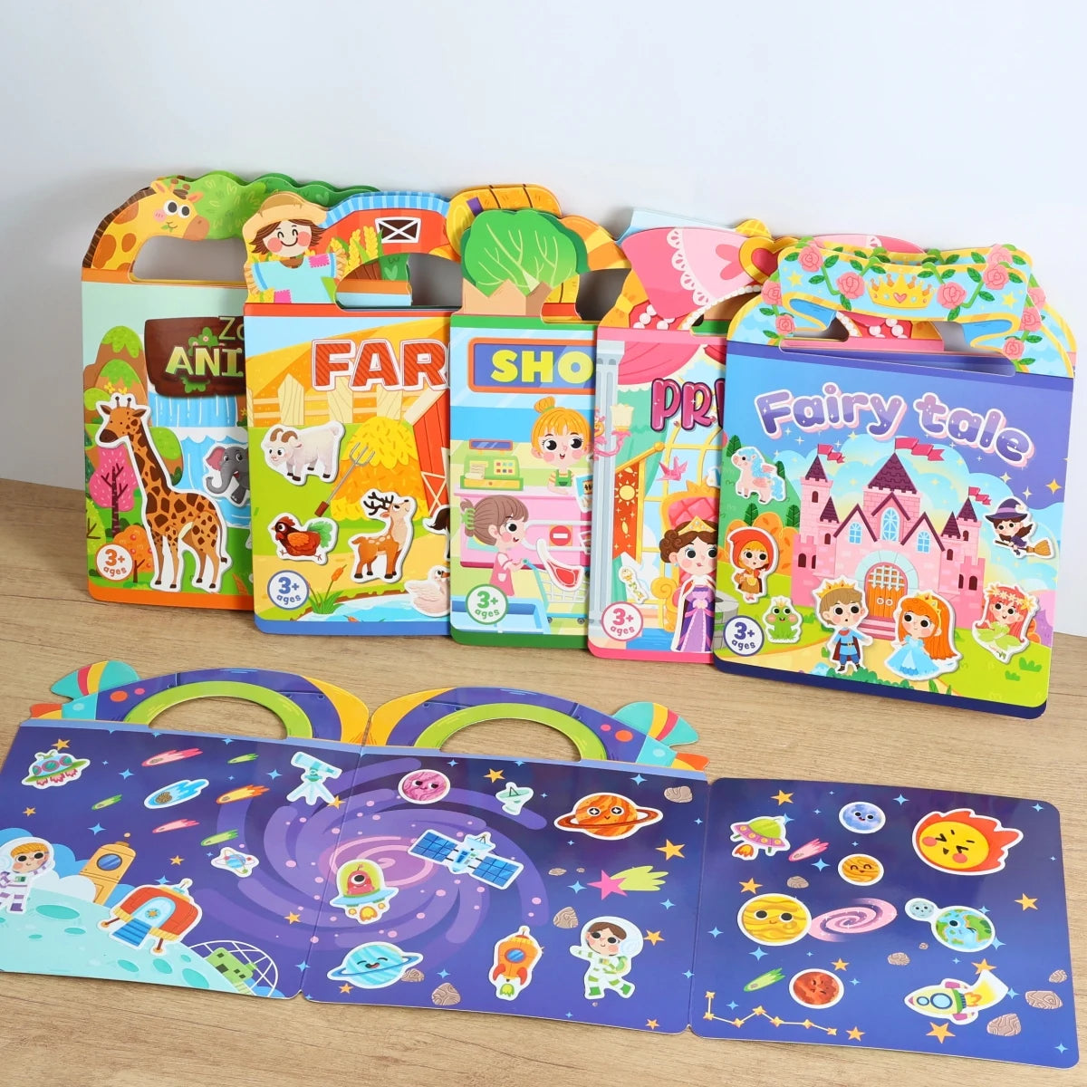 Reusable Sticker Book for Kids – Mess-Free Pretend Play & Learning Themes
