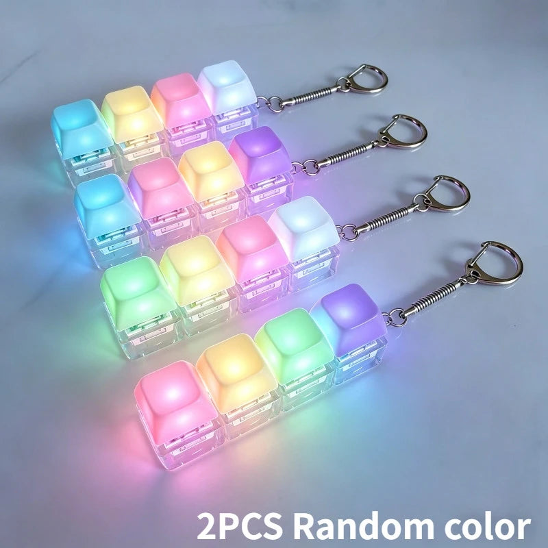 LED Macaron Keyboard Fidget Toy with Keychain