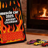 A box for a muscle car 2025 advent calendar featuring a countdown design and toy vehicles.