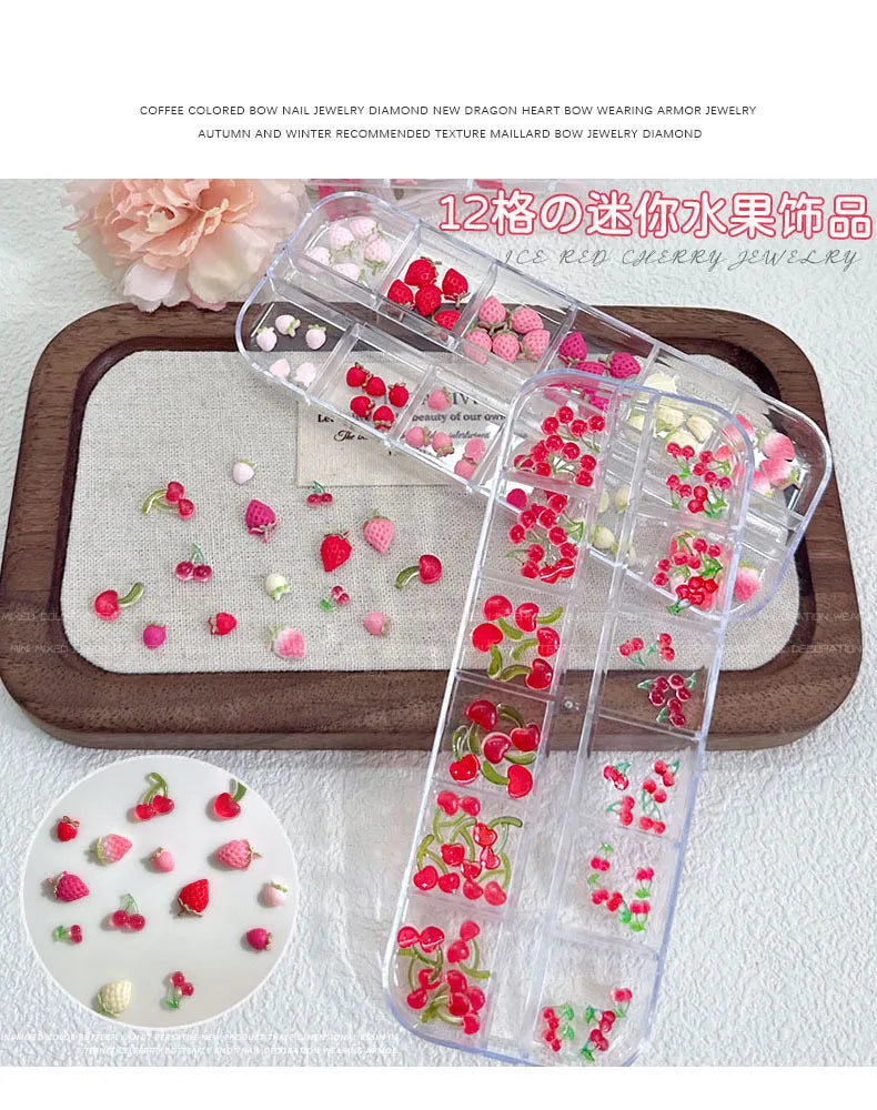 Fruit & Floral Resin Nail Art Decorations