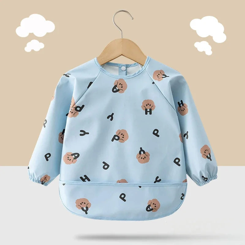 Waterproof Baby Feeding Bib with Long Sleeves