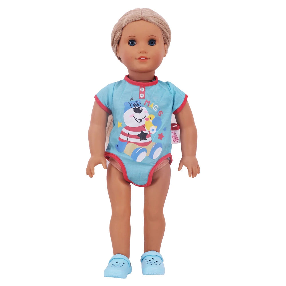 Two-Piece Doll Outfit with Top and Pants for 18-Inch and 43cm Dolls