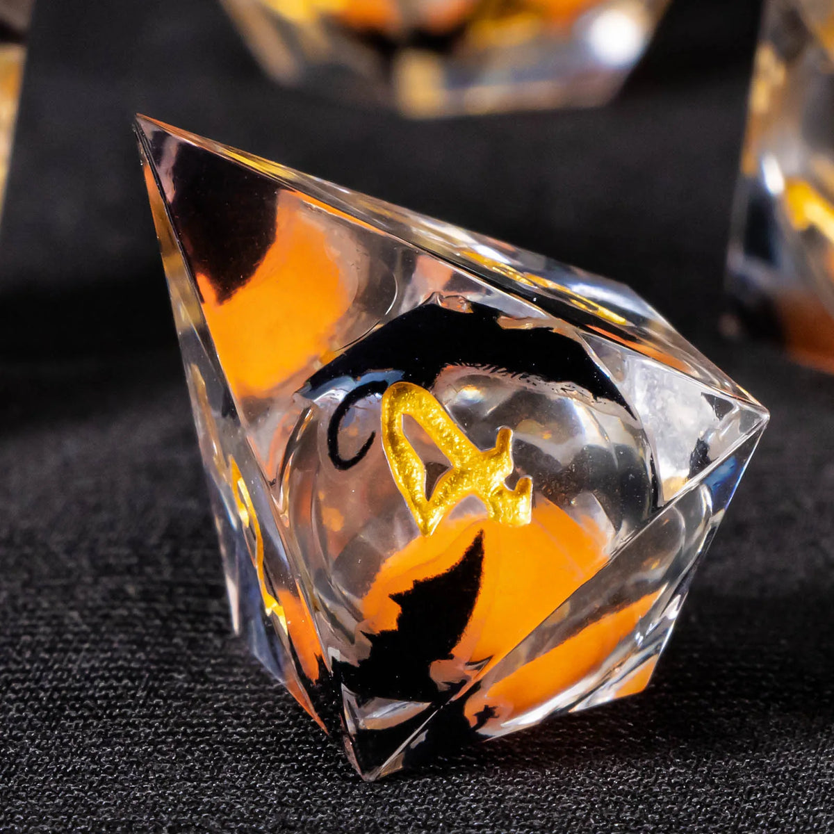 Liquid Core Glow D&D Dice Set with Sharp Edges