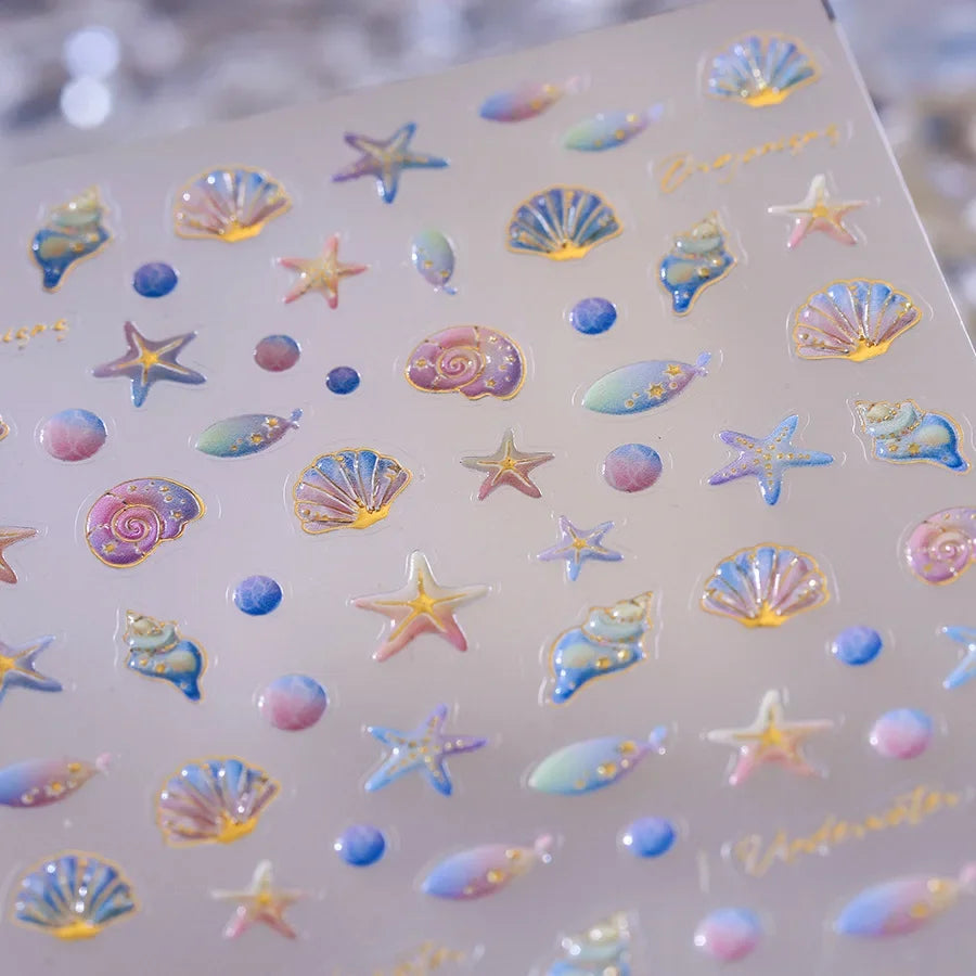Ocean-Inspired Nail Art Sticker Set