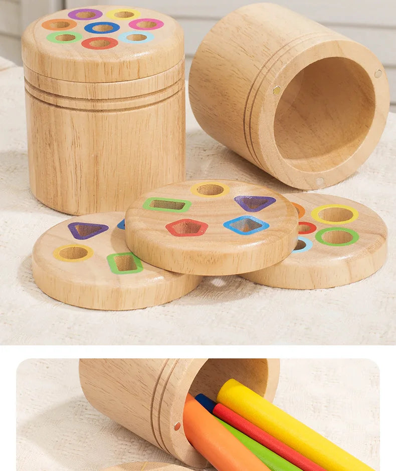 Wooden Montessori Color Sorting Toy for Toddlers