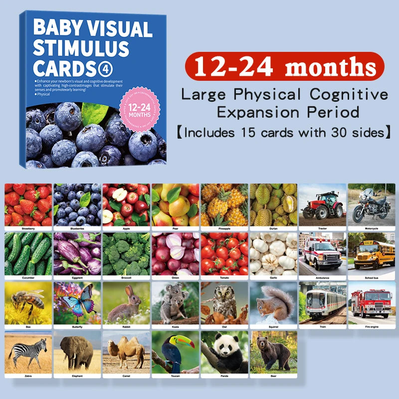 Montessori High-Contrast Visual Stimulation Cards for Babies