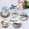 Set of 8 Decorative Wooden Coasters with English Print