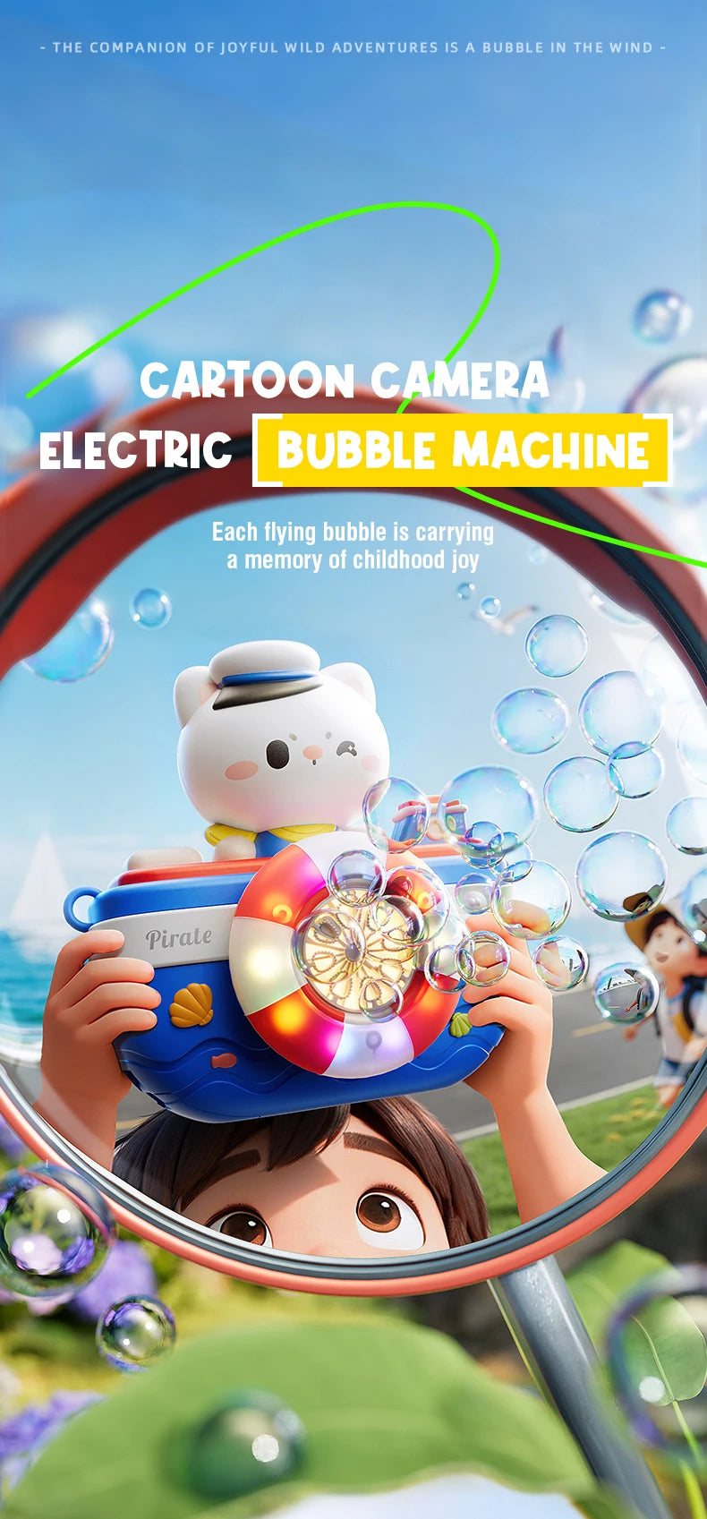 Bubble Blowing Camera Toy with Lights & Music