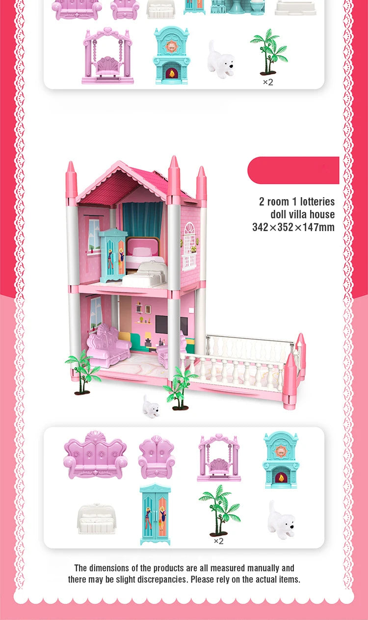 Dream Villa Dollhouse Playset with Furniture for Kids