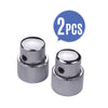 A set of two chrome dual concentric stacked control knobs for electric guitar and bass.
