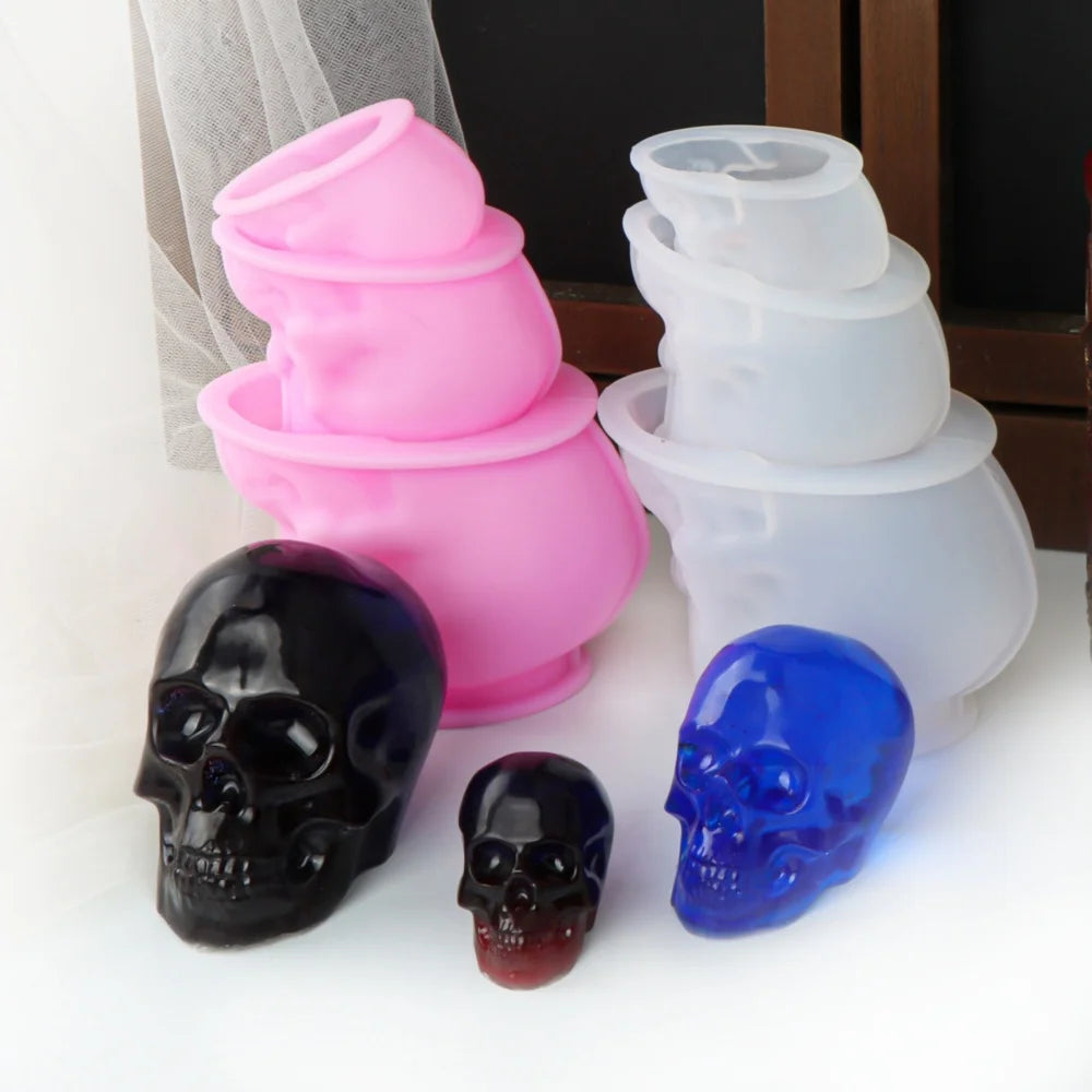 3D Skull Silicone Mold for Candle Making & Resin Crafts