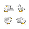 Cute Cartoon Goose Enamel Brooch Set (4-Pack)